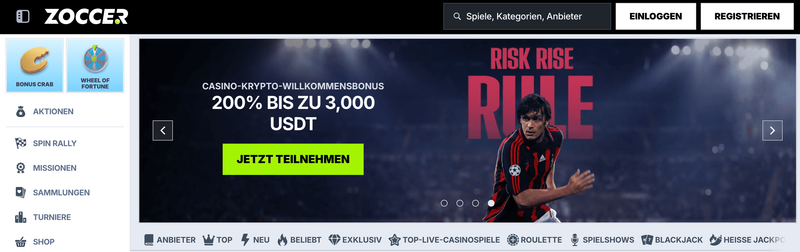 Zoccer – bestes Online Casino ohne OASIS überzeugt